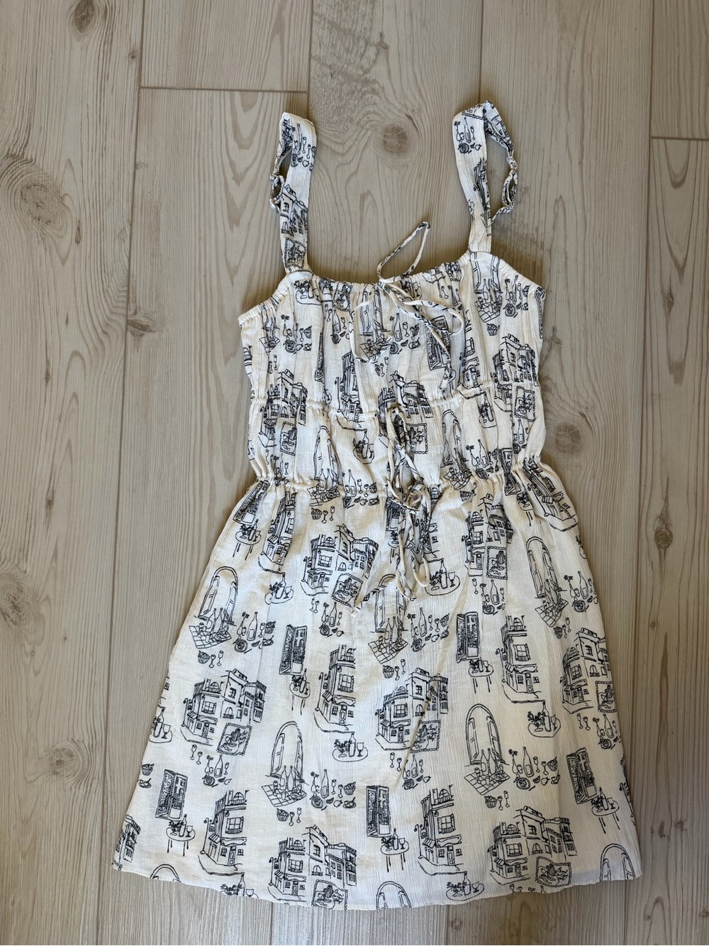 Abercrombie & Fitch White Sundress with Black Print